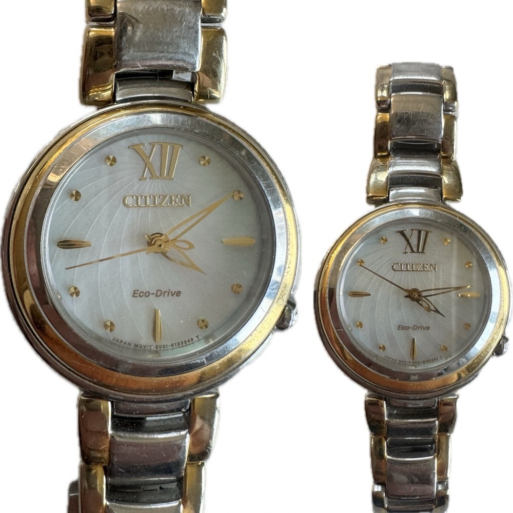 Citizen L-Sunrise Eco-Drive Two-Tone Mother of Pearl Women's Watch EM0337-56D